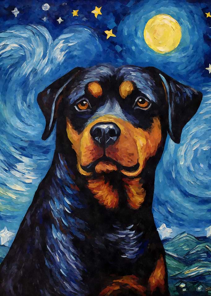 Rottweiler Starry Night