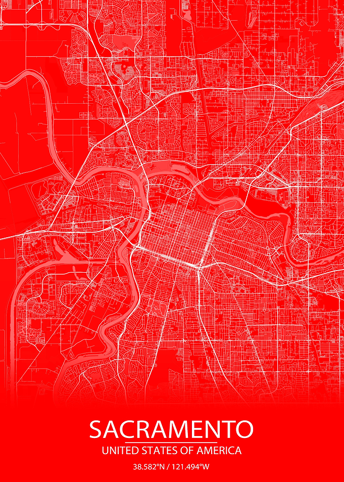 Sacramento Red White Map