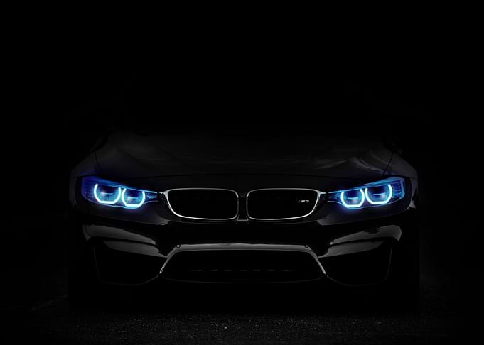 bmw lights car dark