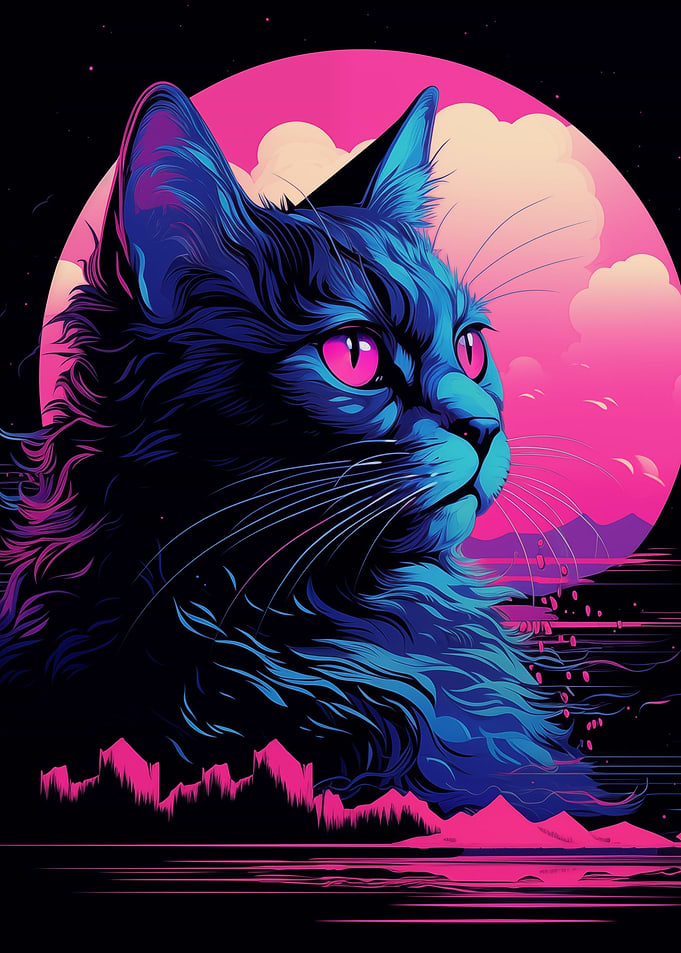 Vaporwave Cat