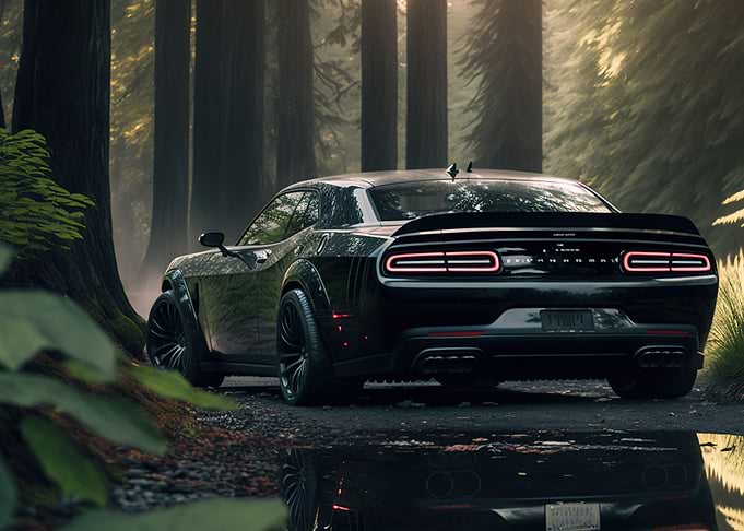 black dodge challenger