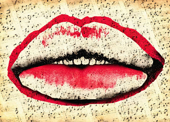 Lips music sheet paper Ode