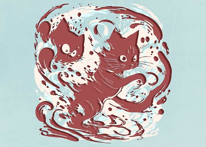 Abstract Splash Cats