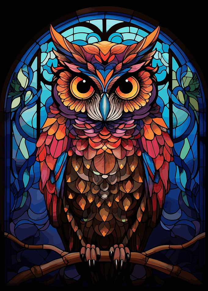 Owl Stained Glass