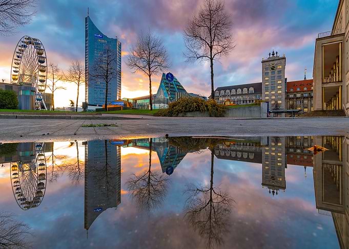 Winter Sunset in Leipzig