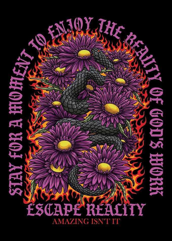 Snake and chrysanthemum