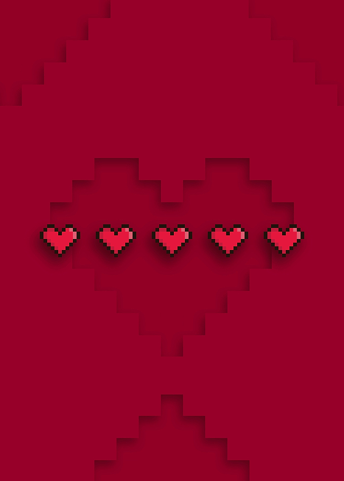 Hearts pixel game