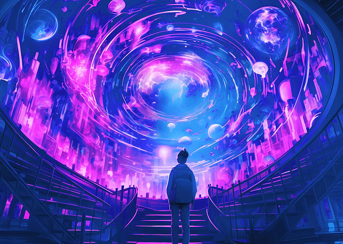 Magical Library Cyberpunk