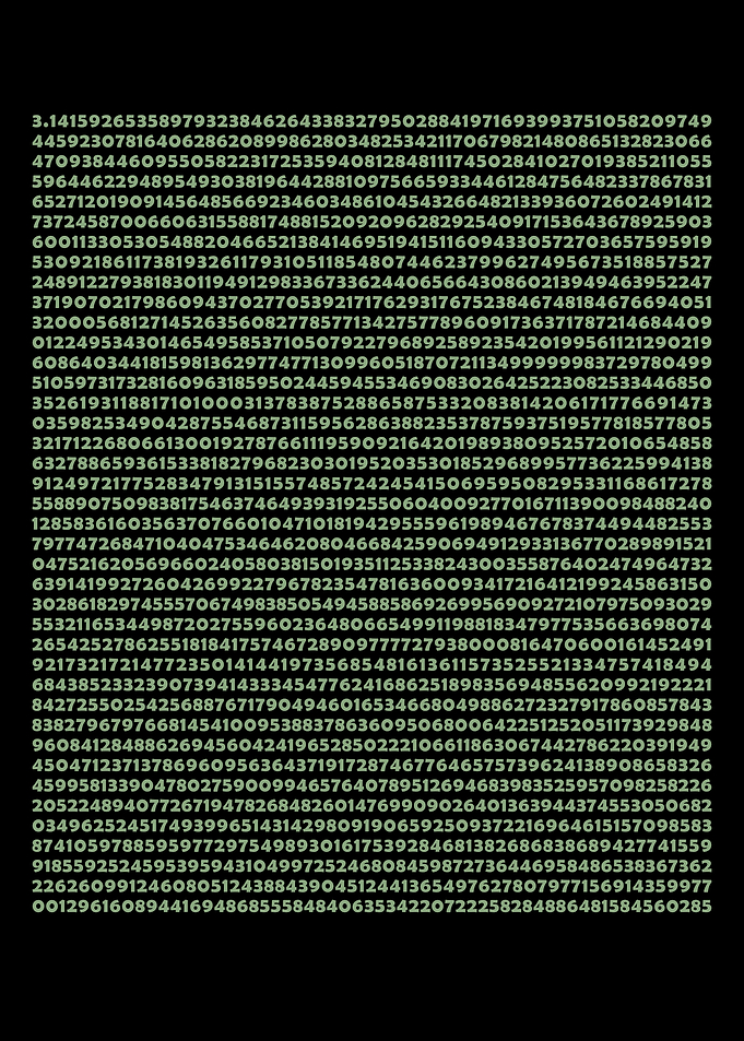 2399 Digits Of Pi Perfect