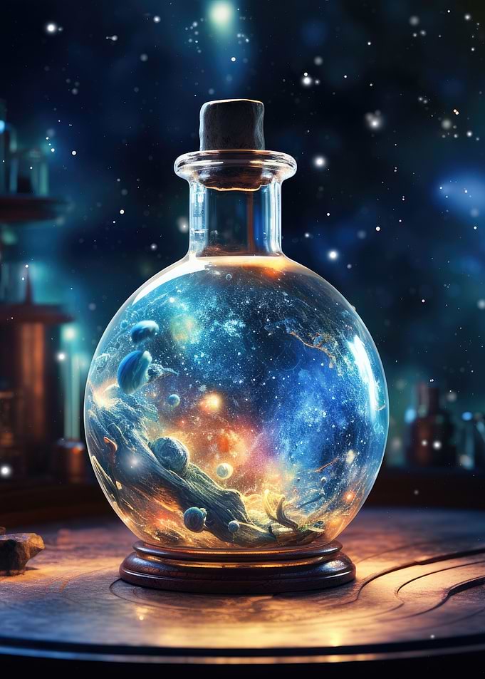 Galaxy In A Glass Bottle