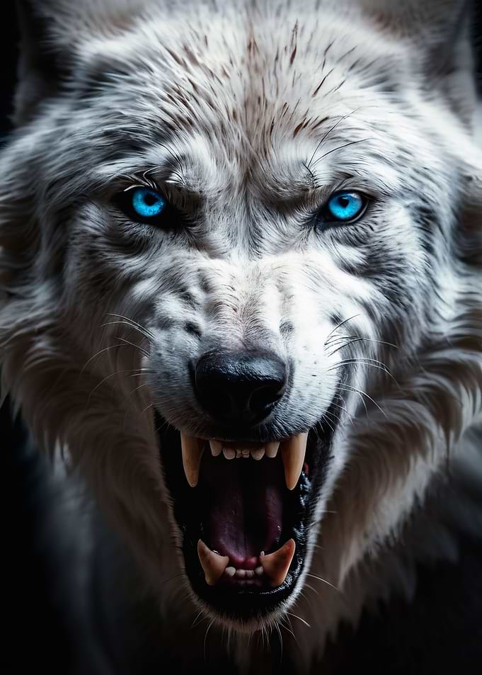 white wolf blue eyes