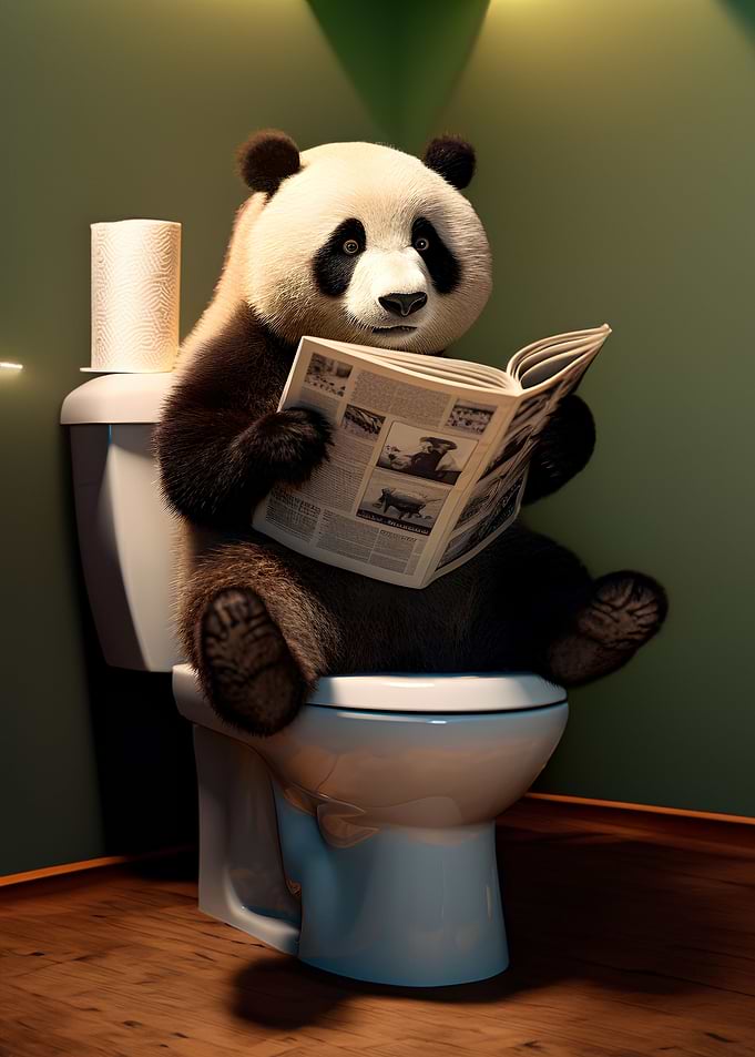 Panda Toilet Newspaper