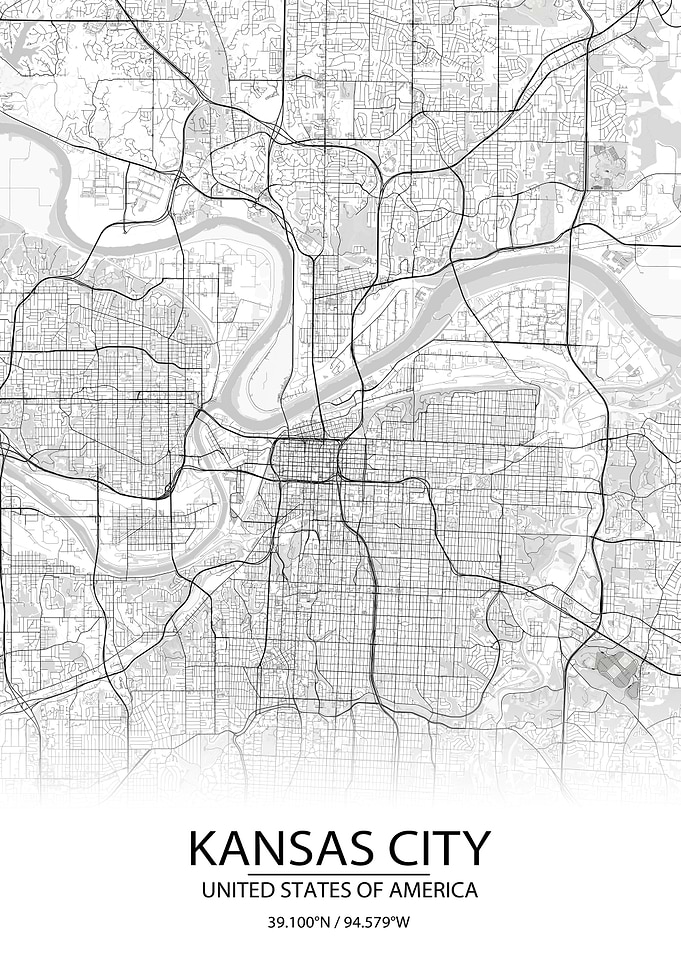 Kansas City MO White Map