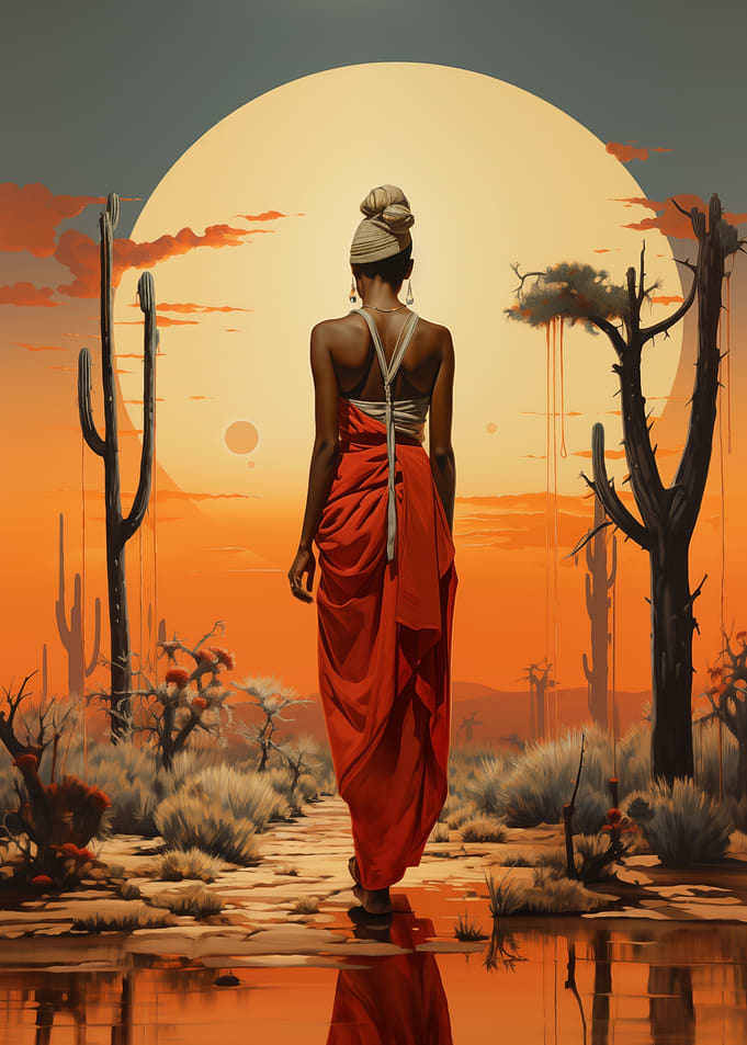African Women with Sun