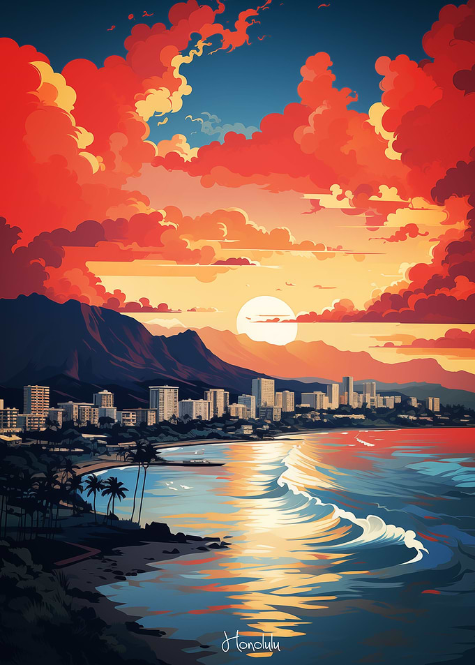 HONOLULU Oil Painting