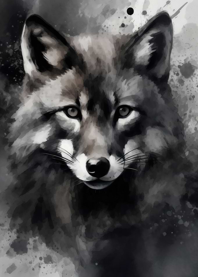 Watercolor Painted Fox