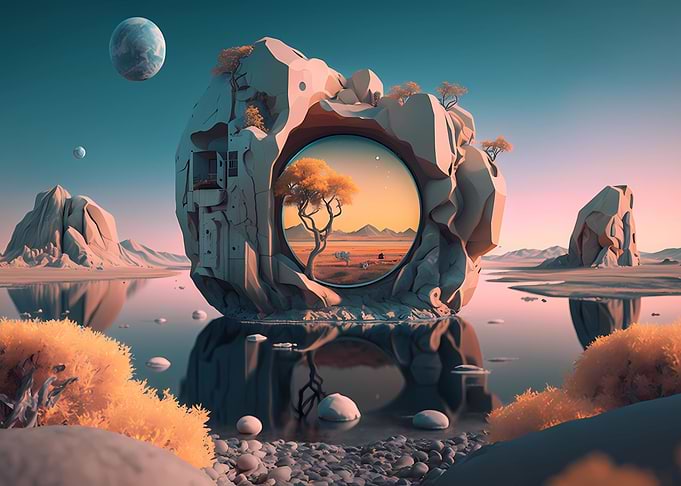 Surreal vibrant landscape