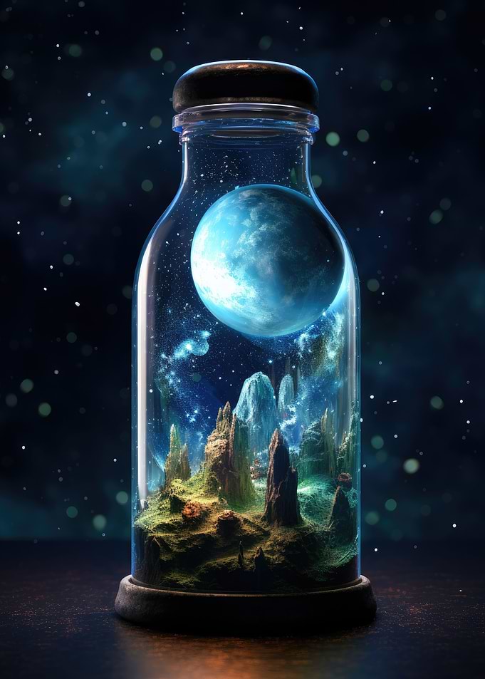 Galaxy In A Glass Bottle