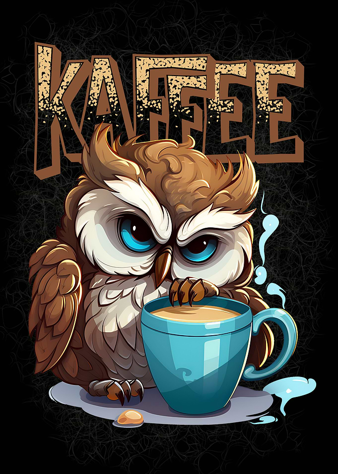 Kaffee Liebhaber Eule