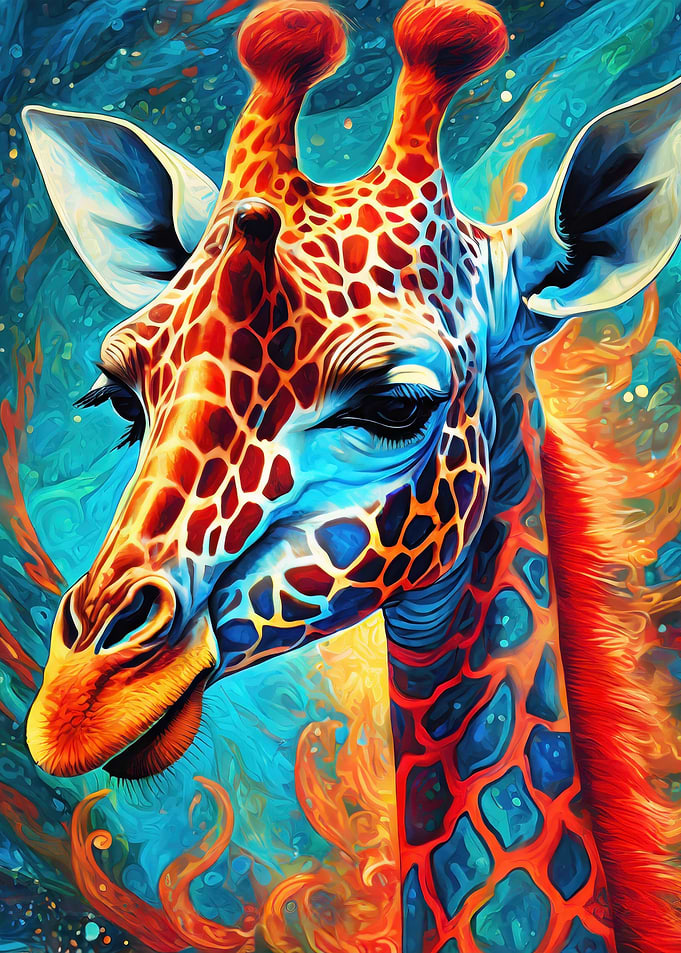 Mystical Neon Giraffe