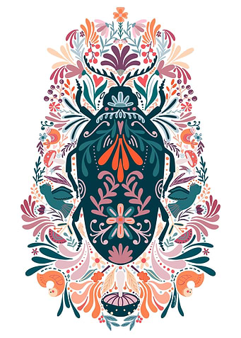 Beetle Folk Art