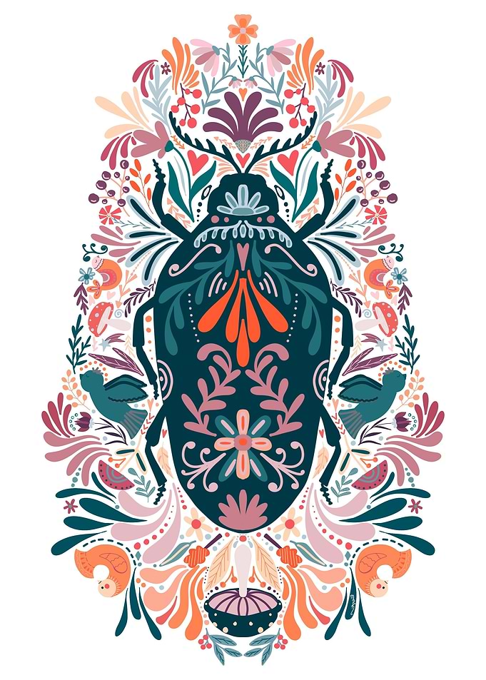 Beetle Folk Art