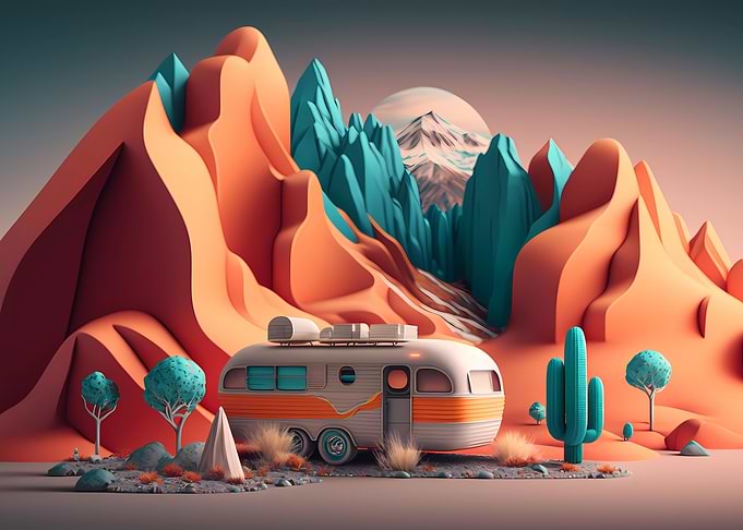 Surreal vibrant landscape