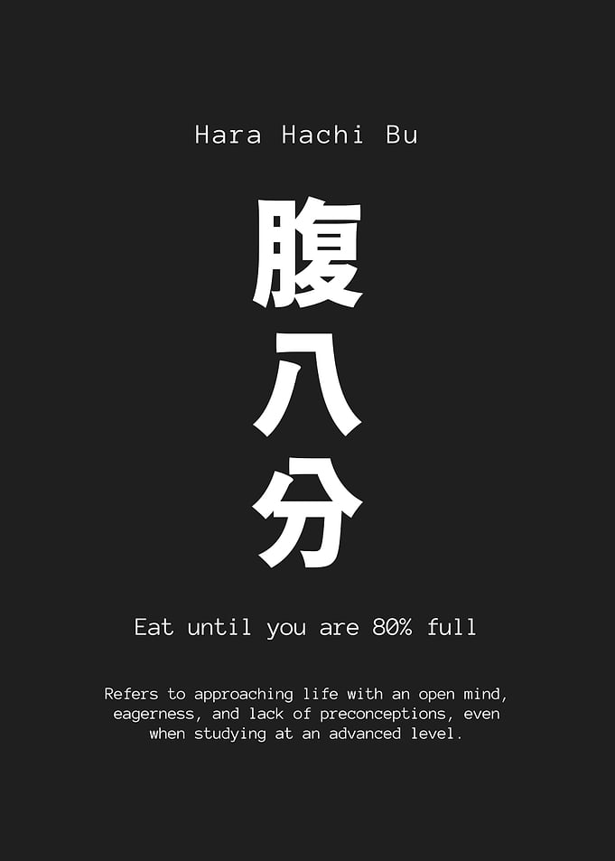 Hara Hachi Japanese Quote