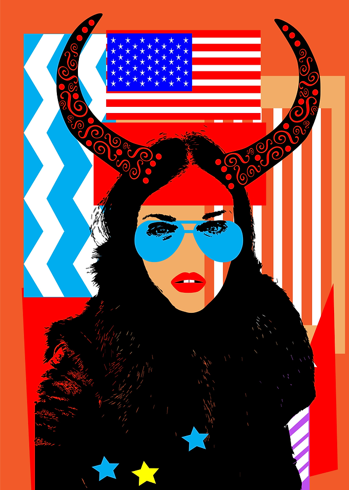 BUFFALO GIRL WITH SUNGLASS