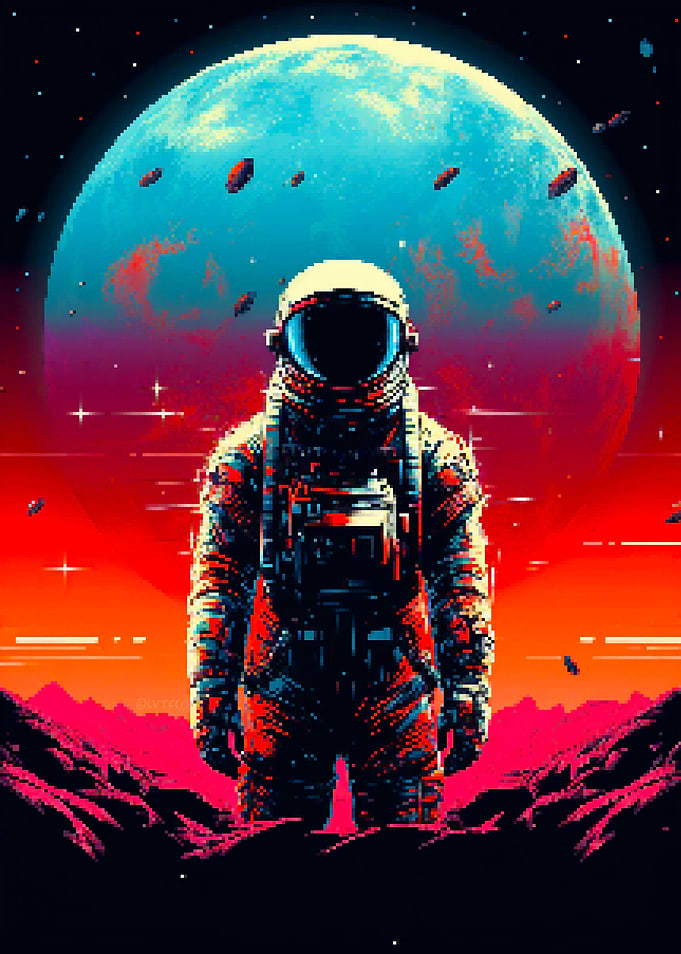 Synth Spaceman Pixel Art