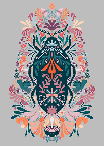 Folk Art inspired beetle