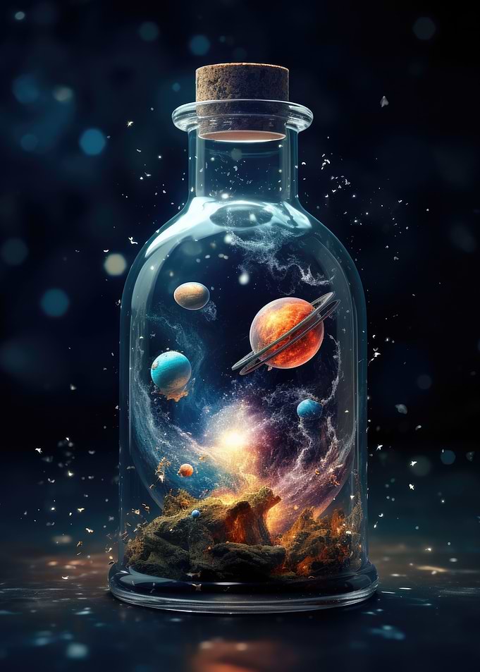 Galaxy In A Glass Bottle