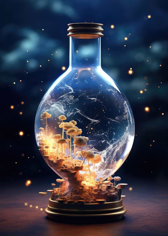 Galaxy In A Glass Bottle
