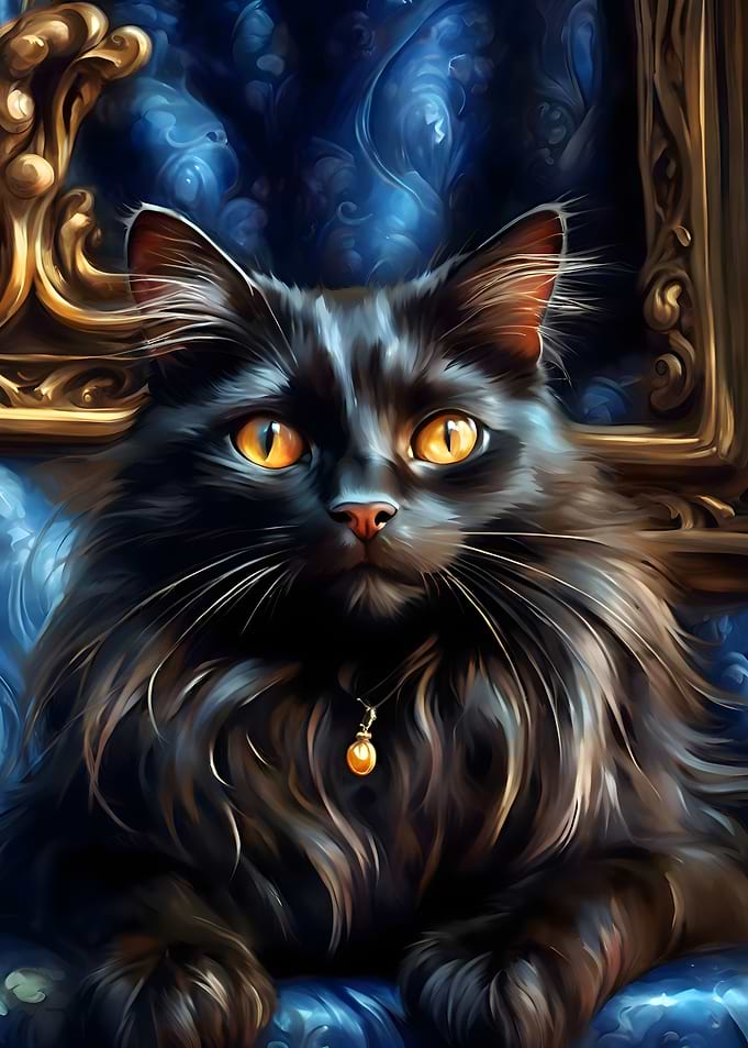 mysterious black cat
