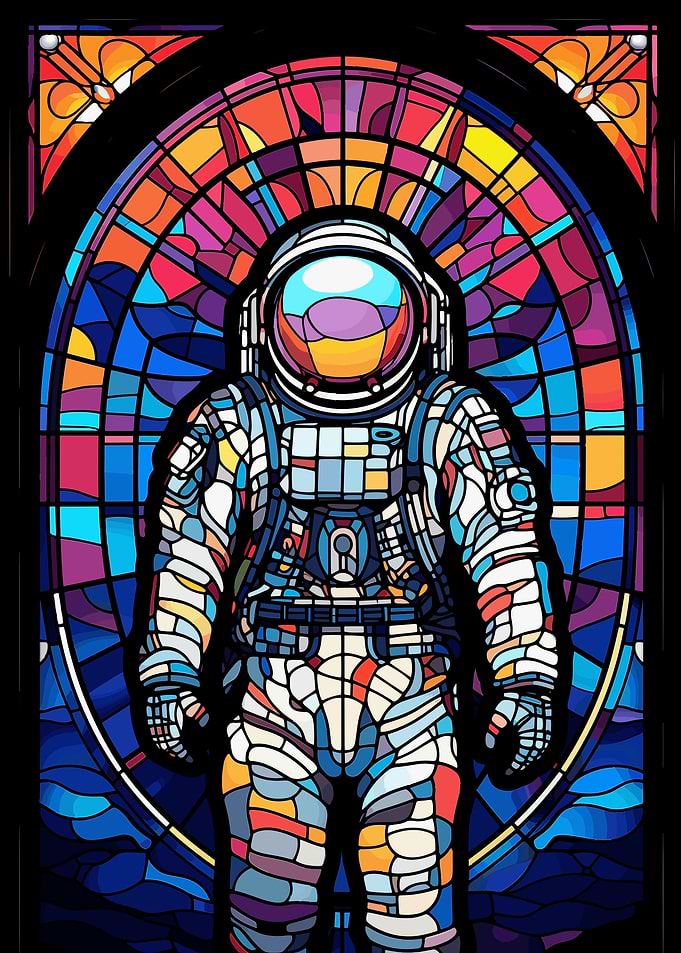 Astronaut Stained Glass