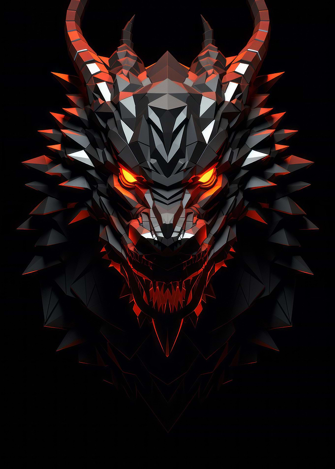 Cutout Geometric Dragon