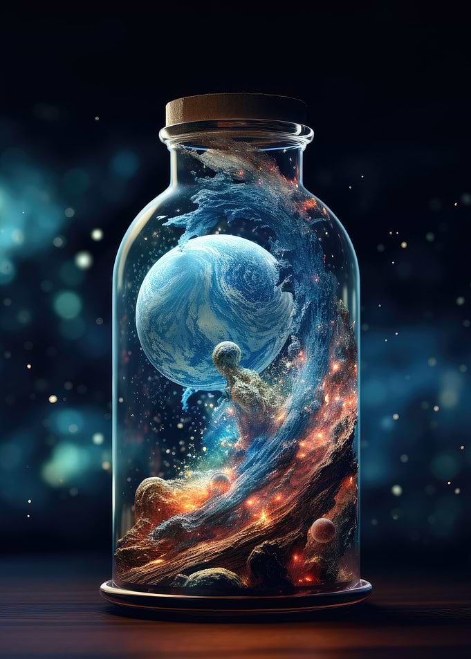 Galaxy In A Glass Bottle