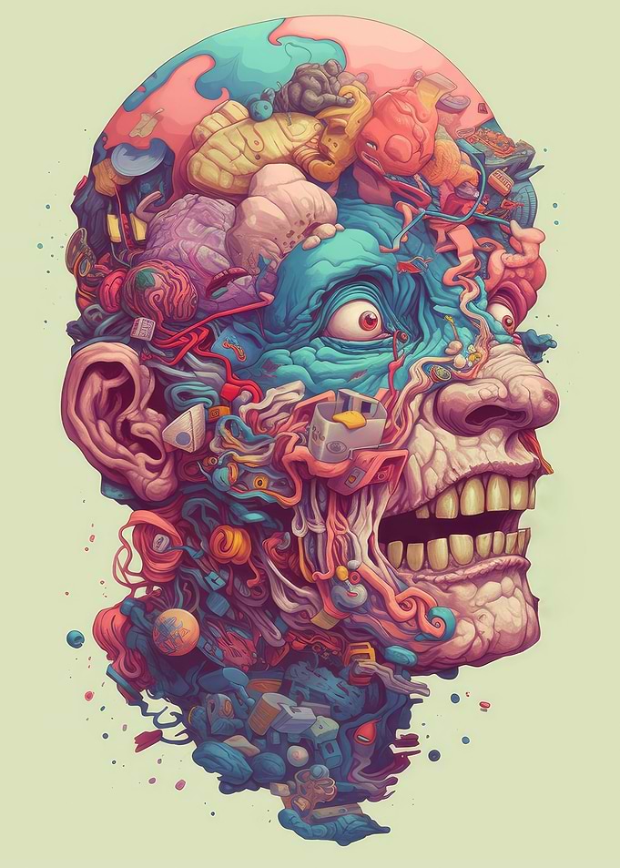 Surreal Screaming Head