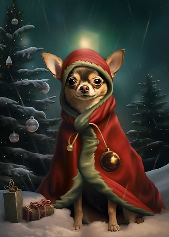 Cute Chihuahua Xmas night
