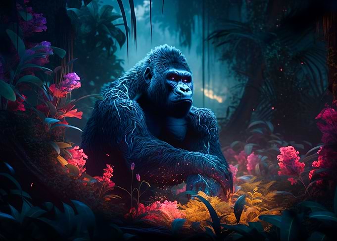 Gorilla in a forest