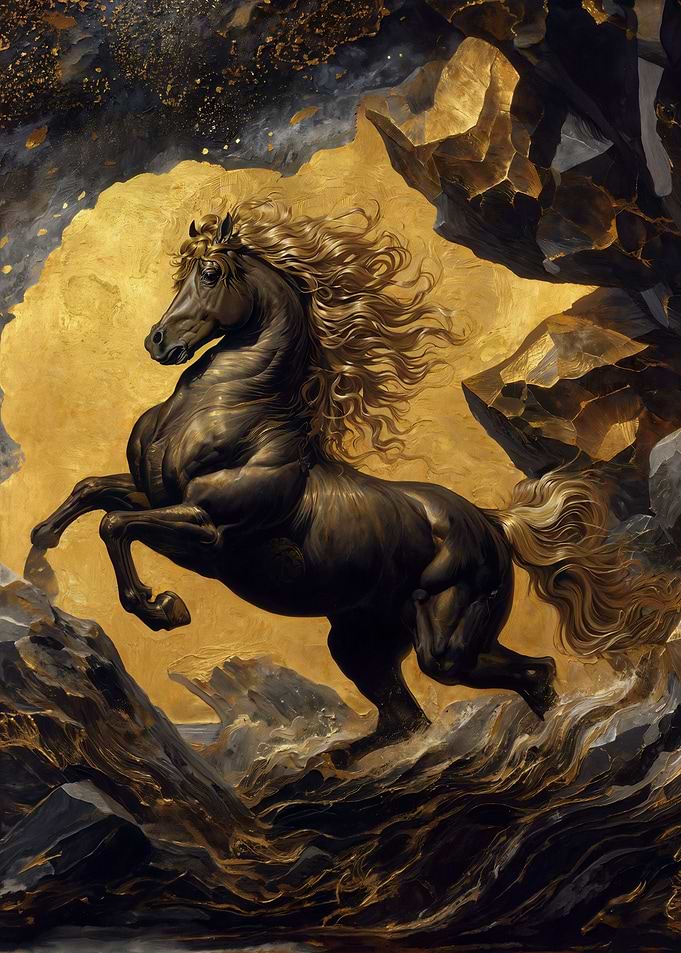 Gold x horse