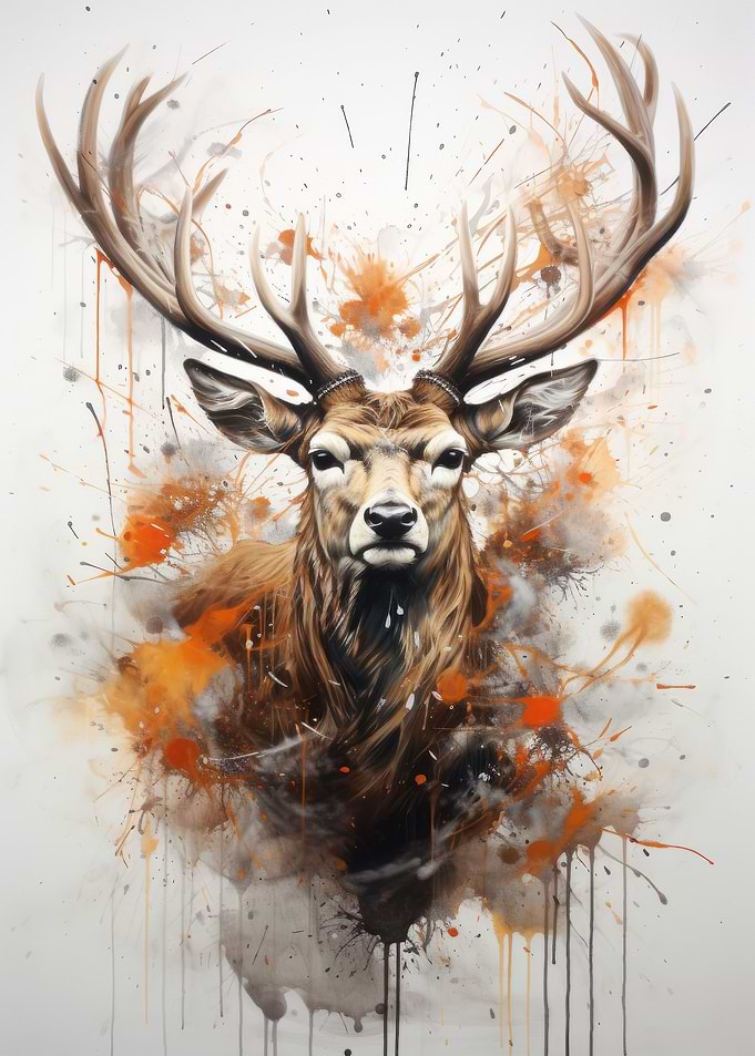Deer Tree Colorful