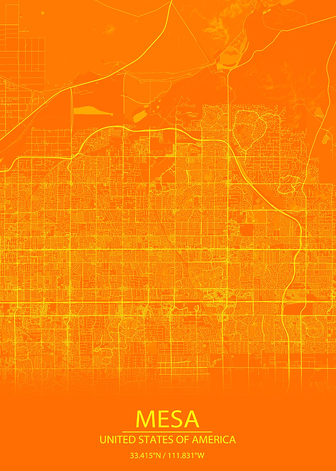 Mesa Arizona Orange Map