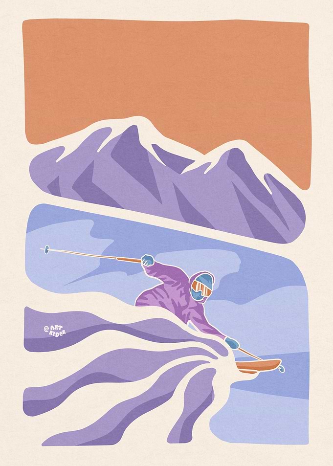 Ski snowboard man mountain