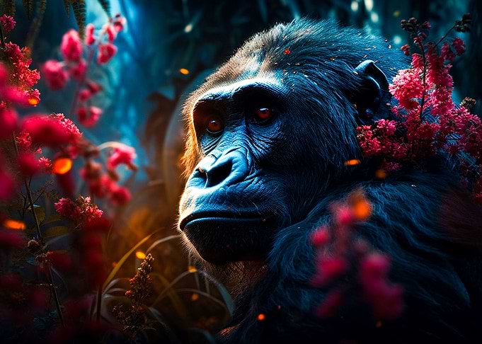 Gorilla in a forest