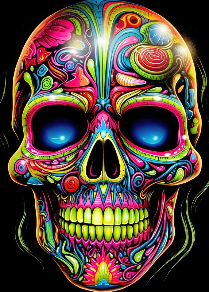 Neon Skull 01 Psychedelic