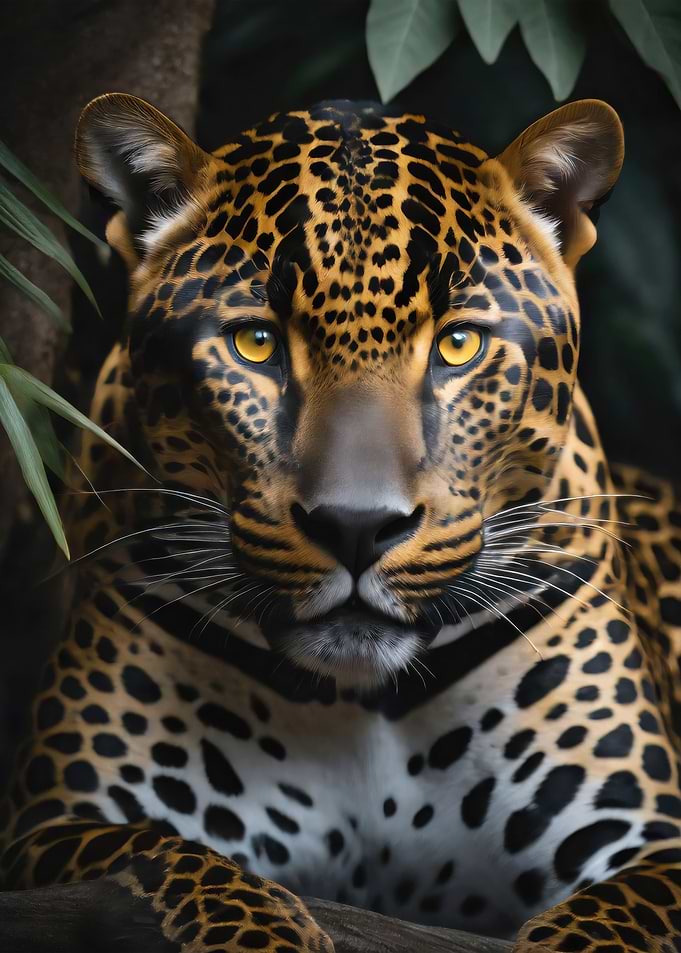 Painted Leopard Portrait
