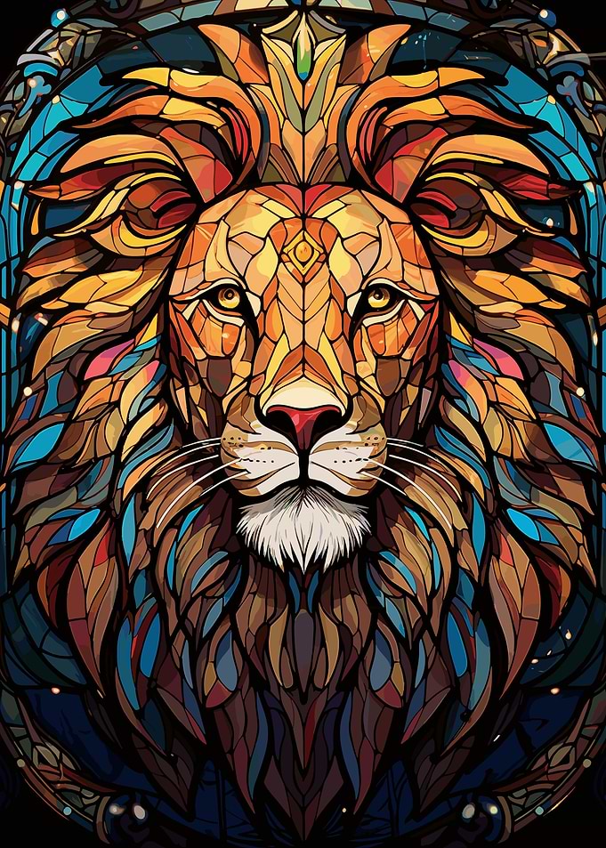 Lion Stained Glass