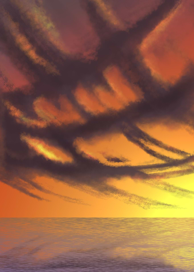 Clouds by the sunset