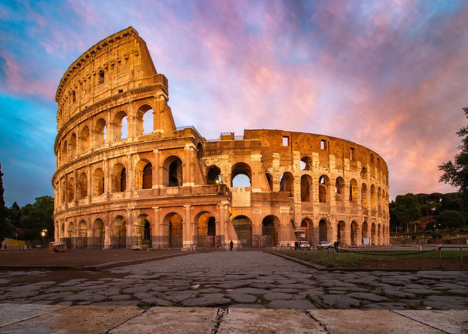 Sunset over the Colosseum